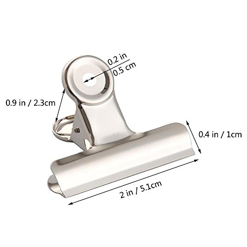 image for Bulldog Paper Clips ManYee 20 Pack 2 Inch Stainless Steel Bulldog Clip