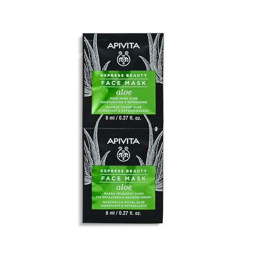 Apivita Express Beauty Aloe Face Mask, Moisturizing & Refreshing for All Skin T…