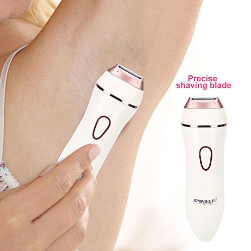 Sminiker Professional Womens Electric Razor 4 in 1 Ladies Electric Shaver Cordless Rechargeable Wet/ Dry Electric Razor for Women Waterproof Body Hair Bikini Trimmer + Manicure Set (White)