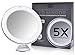 Sanheshun 7X Magnifying Lighted Travel Makeup Mirror,Touch Activated, Locking Suction Mount, Battery Operated, Round