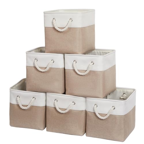 11 Inch 6 Pack Cube Storage Bins with Handles