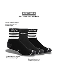 Calcetines de 3 cuartos con rayas altas para hombre adidas (3 pares)