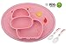 Baby Silicone Placemat, Non-Slip Feeding Plate for Toddlers Babies Kids with Strong Suction Fits Most Highchair Trays BPA-Free FDA Approved, Dishwasher and Microwave Safe