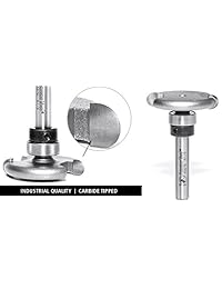 Amana Herramienta 45676 Flooring 2-flute redondeadas Cutter con rodamientos intercambiables Router Bit, 1 4 Pulgadas Vástago Con Punta De Carburo