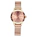 KASHIDUN Women's Watches Gorgeous Luxury Dress Quartz Wrist Watches Waterproof Watches Small Diamonds Dial Mesh Milanese Bracelet Pink Color