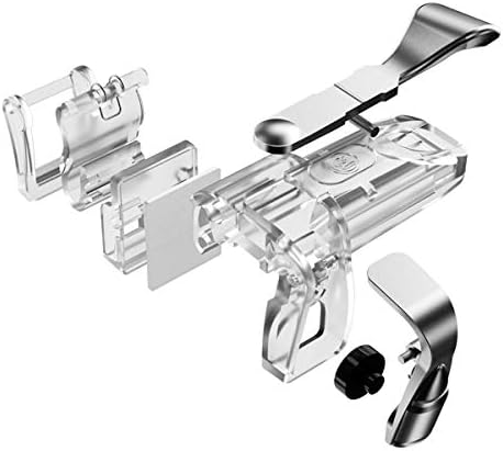 James Jump and Shoot Sensitive Round Metal L1R1 Trigger Buttons Pubg,Mobile Controller Fire Buttons for Phone L1R1 Sweatproof Breathable Finger Cots Metal Gaming Accessory Kit Free Airdroap Case