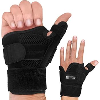 Copper Compression Recovery Thumb Brace - Guaranteed Highest Copper Thumb Spica Splint for Arthritis, Tendonitis. Fits Both Right Hand and Left Hand. Wrist, Hand, and Thumb Stabilizer and Immobilizer