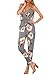 Glamaker Women's Strap V Neck Floral Jumpsuit Backless with Long Pants Gray