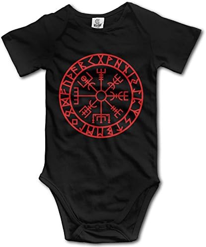 KAOMAOXI Baby Onesies Viking Symbol Nordic Unisex Newborn Baby Short Sleeves Lap Shoulder Bodysuits