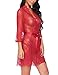 BEAUSOM Women's Lace Kimono Robe Short Sheer Nightgown Lingerie Chemise Set