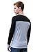 uxcell Men's V Neck Pullover Long Sleeves Contrast Color Patchwork T Shirt Gray M US 38
