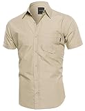 Youstar Men's Classic Short Sleeve Button Down Shirt