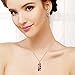 Morenitor Jewelry Set 18K Rose Gold Plated CZ Cubic Zirconia Multi Color Flower Pendant Necklace Stud Earring Set for Women