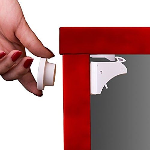 Baby Safety Magnetic Cabinet Locks, set of 8 Locks &amp; 2 Keys by MyBsafety, luxury cabinet locks for baby proof and super strong 3M Adhesive tape, Child safety locking system with 4 FREE Corner Gaurds.