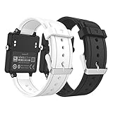 Garmin Vivoactive Watch Band, MoKo [2 PACK]Soft Silicone Replacement Fitness Bands Wristbands with Metal Clasps for Garmin Vivoactive / Vivoactive Acetate Sports GPS Smart Watch - BLACK & WHITE