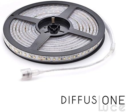 Strip LED 24W 4.8W/mt 24V 3000K Dimmable LED2838 IP68 Waterproof - 5 mt