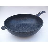 Ceramic Marble Coated Cast Aluminium Non Stick Wok 34 cm (13 1/2 inches)