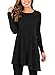 FARYSAYS Women's Plus Size Casual Long Sleeve Scoop Neck Button Side Irregular Hem Tunic Tops Black Large