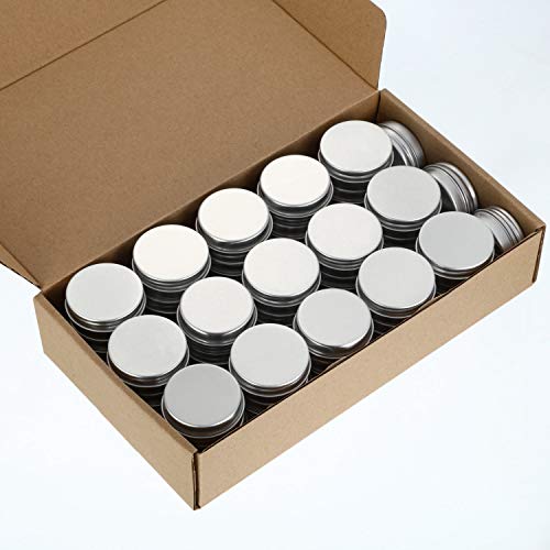 1/2 oz Aluminum Tin Cans Empty Containers Screw Top Round Metal Cans with Screw Lids (48 Pack)