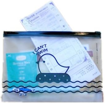 Lingdun Zipper Bag Simple Pen Pencil Case Bag Pocket Transparent Stationery Bag Pouch ，Chick，Set of 2