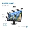 HP v22e Full HD Monitor (1920 x 1080) 21.5 Inch (1 VGA, 1 HDMI) - Black [Amazon Exclusive]
