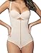 SHAPERX Camellias Women's Faja Seamless Firm Control Shapewear Zipper Closure Open Bust Bodysuit Body Shaper Slimmer Shaperwear Beige, SZ70950-Beige-3XL