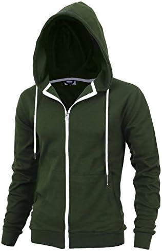 "DELIGHT" Men's Fashion Fit Full-Zip Hoodie with Inner Cell Phone Pocket