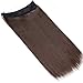 S-noilite Invisible Hair Extensions Secret Transparent Headband Hairpieces No Clip Long Human Made Natural Synthetic Fibre Hair Piece for Women Straight 16 Inch light brown