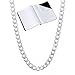 3.5mm Solid .925 Sterling Silver Flat Cuban Link Curb Chain Necklace, 24 inches