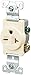 EATON Wiring 1876LA Single Grounding Receptacle, Light Almond