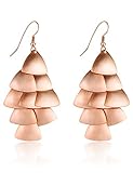XZP Fashion Tiered Chandelier Dangle Earrings Rose Gold Plated Layered Triangle Sequin Drop Earrings for Women