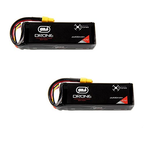 DJI Phantom Battery by Venom 20C 3S 2200mAh 11.1 LiPo x2 Packs with Venom XT60 Plug