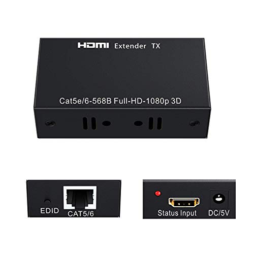 HDMI Extender,ABLEWE 196ft/60m 1080P HDMI Extenders Over Single Cat 5E/6/7 Support 1080p,3D,HDMI 1.4a,HDCP,EDID