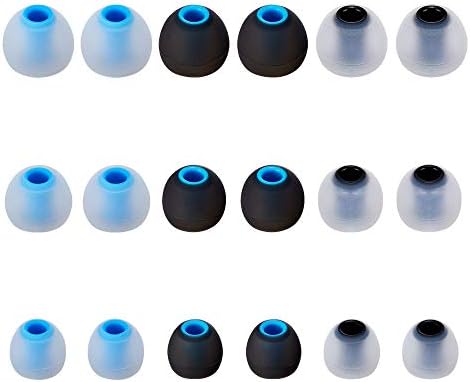 54PCS Silicone Earbud Tips Replacement Set - 3 Sizes S/M/L, 9 Colors, Inner Hole 3.8mm-5.1mm, Fit Most In-Ear Headphones