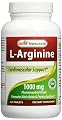#1 L-Arginine 1000mg 120 Tablets by Best Naturals - Essential Amino Acid - Cardiovascular Health Support Formula - L Arginine Enhances Circulation - Lifetime 100% Satisfaction Money Back Guarantee - Manufactured in a USA Based GMP Certified Facility and T