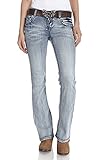 WallFlower Juniors Luscious Curvy Belted Bootcut Jeans