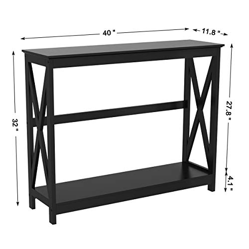 Yaheetech Console Table for Entryway, 2 Tier Entryway Table Bookshelf
