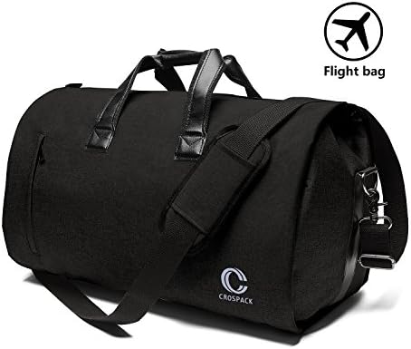 Crospack Business Travel Duffle Bag Garment Bag 55L Super Capacity Crazy Horse Leather Travel Bag for Men and Momen Flight Bag Weekender Travel Suit Bag