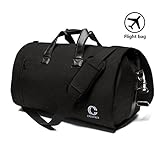 Crospack Business Travel Duffle Bag Garment Bag 55L Super Capacity Crazy Horse Leather Travel Bag for Men and Momen Flight Bag Weekender Travel Suit Bag