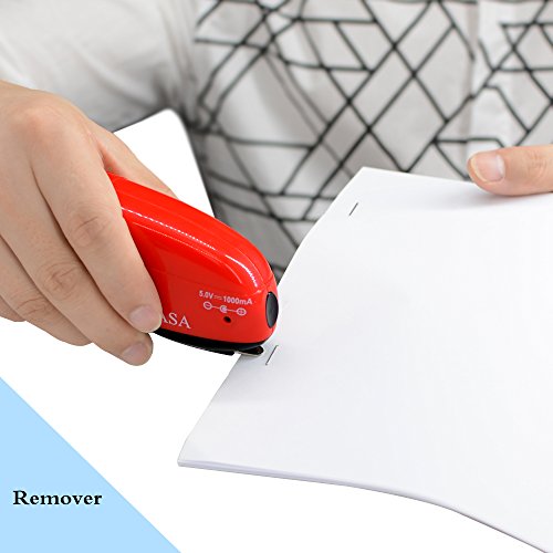 Electric Stapler-CNASA Automatic Electric Stapler with Remover for Home, Office, Classroom and School, 10 to 16 Sheets, Red