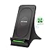 SUVIUS Fast Wireless Charger for iPhone 8, 8 Plus, X, Samsung, and Note: Quick Charge Cordless Charging Pad for All Qi Enabled Phones/Devices - Ultra Thin - USB Cable Included (Black)