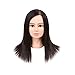 Practice Mannequin Head 100% Human Hair Mannequin Head Human Hair Styling Dye Cutting Hairdresser Training Head Manikin Cosmetology Doll Head Natural Black 18