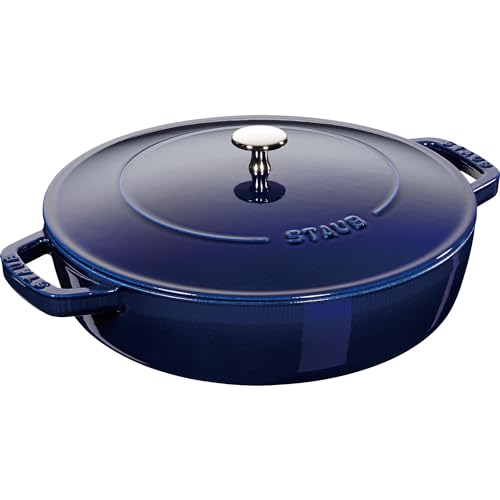 STAUB Braising Pan, Cast Iron Casserole 24 cm, 2.4 L, Made in France