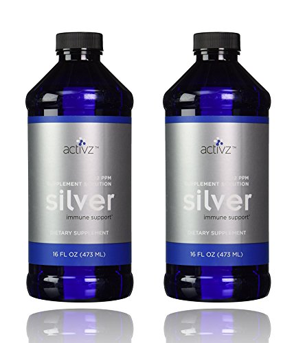 Silver Solution Liquid 12ppm - Immune Support Supplement by Activz (2 Pack) - 16 oz Bottles