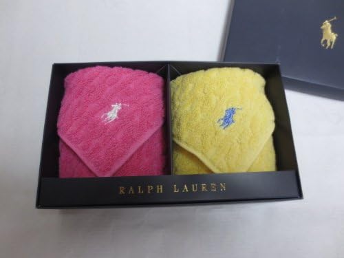 Amazon ポロ ラルフローレン Polo Ralph Lauren タオルハンカチ ２枚 セット ポロ刺繍 専用 箱 入り ピンク イエロー 服 ファッション小物 通販