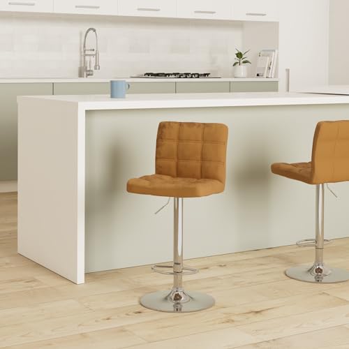 Leopard Modern Square Adjustable Bar Stools with Back, Square Back