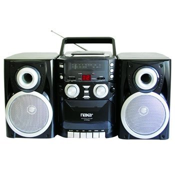 Naxa Portable CD Player with AM/FM Stereo Radio Cassette Player/Recorder & Twin Detachable Speakers