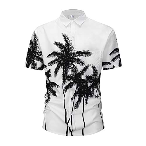 Ophestin Hawaiian Shirts for Men, Funny Print Short Sleeve Button Down Tropical Shirt