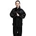 Itopfox Unisex Silk Kung Fu Tai Chi Uniform Breathable Morning Exercise Black XL