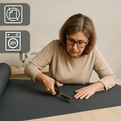 Waterproof Fabric by the Metre 5m x 160cm - Water Resistant Outdoor Fabrics Ideal for Furniture Cushions Outdoor Covers Garden Accessories and Sewing Projects Graphite Oeko-Tex